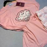 Pyjama d'été "Eliza" – Style "Keep on Smiling" (Rose / Jaune)