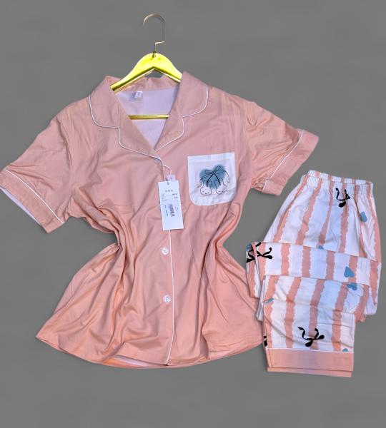 Pyjama Femme Rose Pastel avec Motifs
