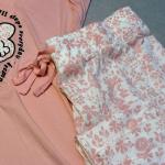 Pyjama d'été "Eliza" – Style "Keep on Smiling" (Rose / Jaune)