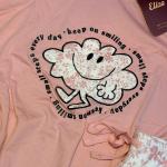Pyjama d'été "Eliza" – Style "Keep on Smiling" (Rose / Jaune)
